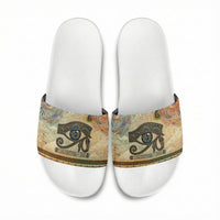 Daughters Of Isis Slide Sandals Eye Of Horus Ancient Egyptian Goddess - Vintage Parchment Art