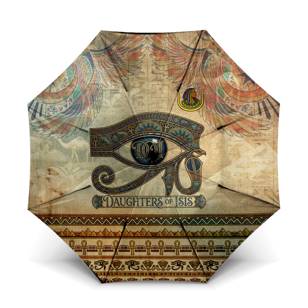 Daughters Of Isis Umbrella Eye Of Horus Ancient Egyptian Goddess - Vintage Parchment Art
