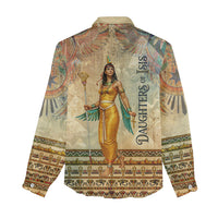 Daughters Of Isis Women Casual Shirt Eye Of Horus Ancient Egyptian Goddess - Vintage Parchment Art
