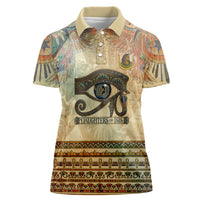 Daughters Of Isis Women Polo Shirt Eye Of Horus Ancient Egyptian Goddess - Vintage Parchment Art