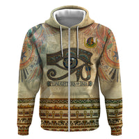 Daughters Of Isis Zip Hoodie Eye Of Horus Ancient Egyptian Goddess - Vintage Parchment Art