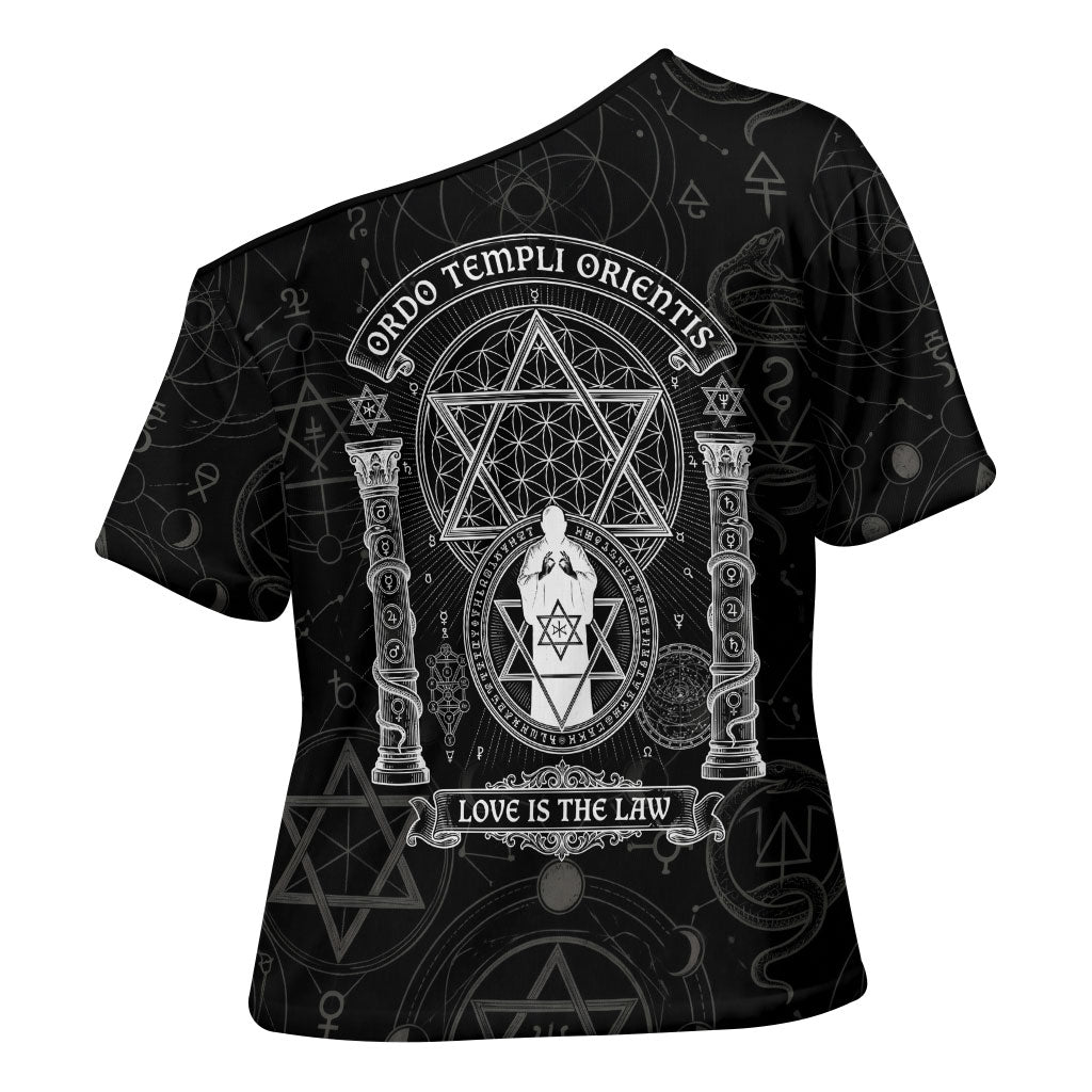 Ordo Templi Orientis Occult Symbolism Cross Shoulder Shirt Esoteric Alchemy Sacred Geometry Black