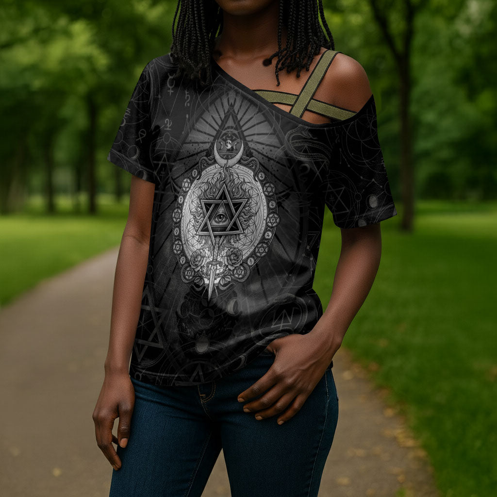 Ordo Templi Orientis Occult Symbolism Cross Shoulder Shirt Esoteric Alchemy Sacred Geometry Black
