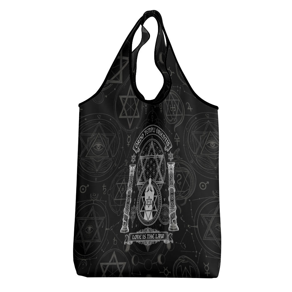 Ordo Templi Orientis Occult Symbolism Grocery Bag Esoteric Alchemy Sacred Geometry Black