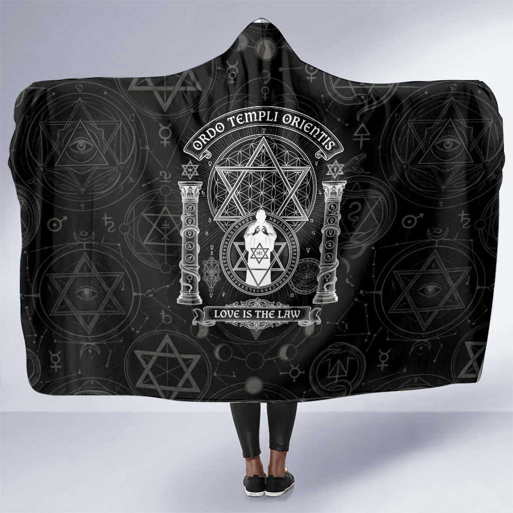 Ordo Templi Orientis Occult Symbolism Hooded Blanket Esoteric Alchemy Sacred Geometry Black
