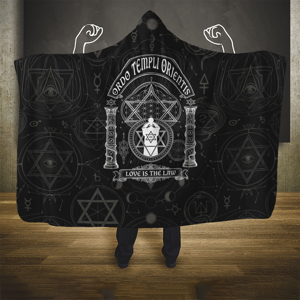 Ordo Templi Orientis Occult Symbolism Hooded Blanket Esoteric Alchemy Sacred Geometry Black