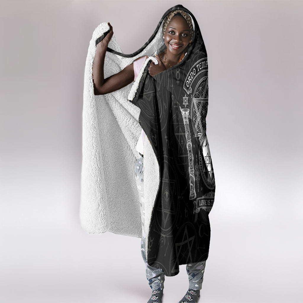 Ordo Templi Orientis Occult Symbolism Hooded Blanket Esoteric Alchemy Sacred Geometry Black