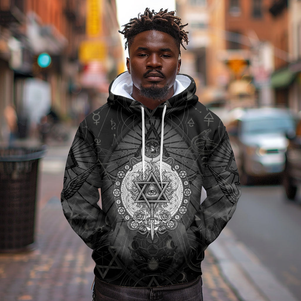 Ordo Templi Orientis Occult Symbolism Hoodie Esoteric Alchemy Sacred Geometry Black