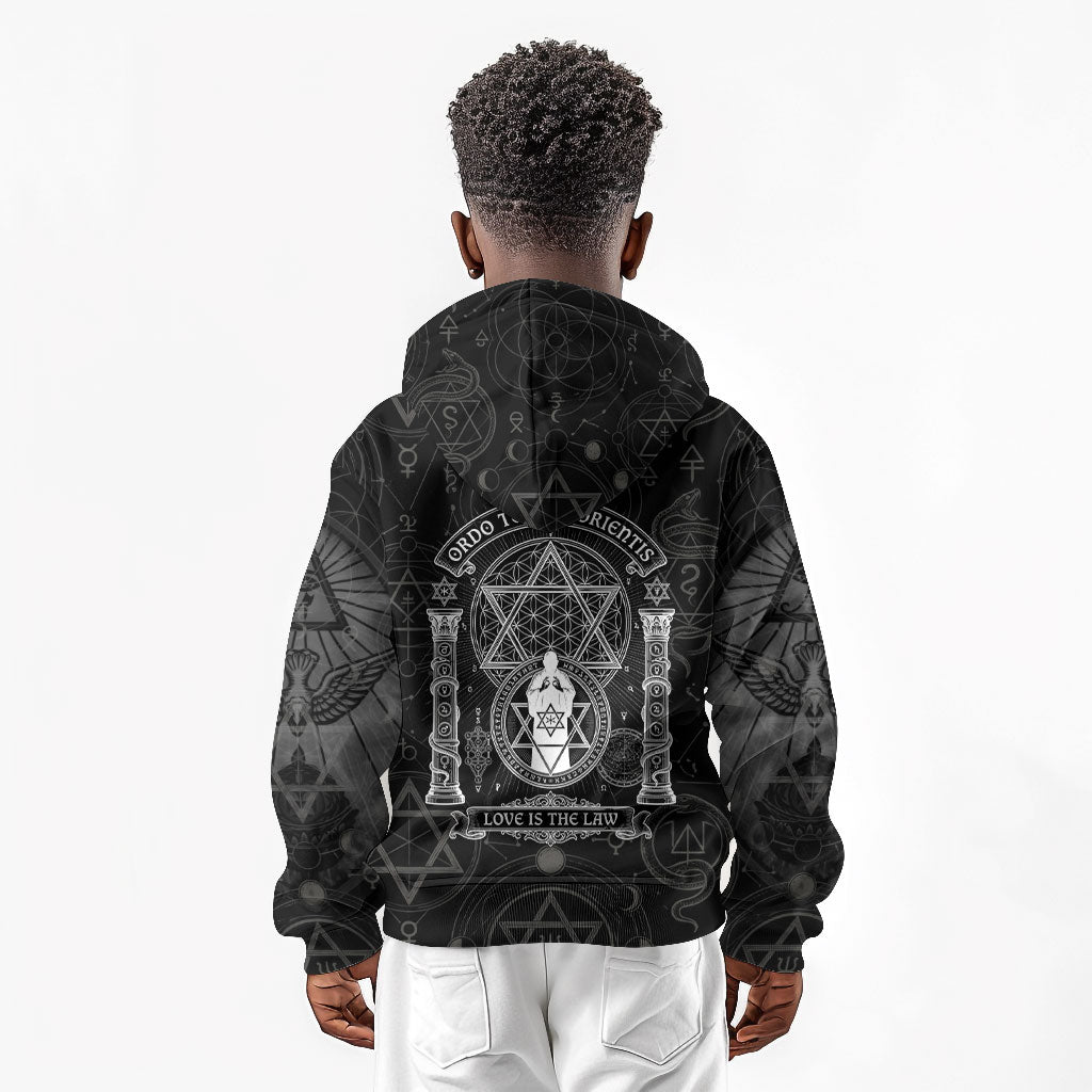 Ordo Templi Orientis Occult Symbolism Kid Hoodie Esoteric Alchemy Sacred Geometry Black