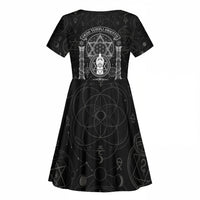 Ordo Templi Orientis Occult Symbolism Kid Short Sleeve Dress Esoteric Alchemy Sacred Geometry Black