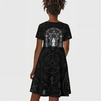 Ordo Templi Orientis Occult Symbolism Kid Short Sleeve Dress Esoteric Alchemy Sacred Geometry Black