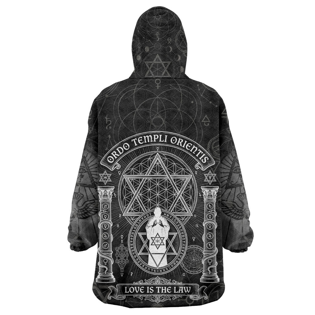 Ordo Templi Orientis Occult Symbolism Kid Wearable Blanket Hoodie Esoteric Alchemy Sacred Geometry Black