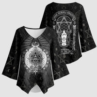 Ordo Templi Orientis Occult Symbolism Kimono Sleeve Blouse Esoteric Alchemy Sacred Geometry Black