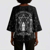 Ordo Templi Orientis Occult Symbolism Kimono Sleeve Blouse Esoteric Alchemy Sacred Geometry Black