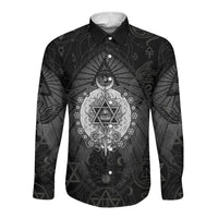 Ordo Templi Orientis Occult Symbolism Long Sleeve Button Shirt Esoteric Alchemy Sacred Geometry Black