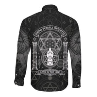 Ordo Templi Orientis Occult Symbolism Long Sleeve Button Shirt Esoteric Alchemy Sacred Geometry Black