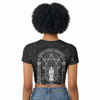 Ordo Templi Orientis Occult Symbolism Raglan Cropped T shirt Esoteric Alchemy Sacred Geometry Black