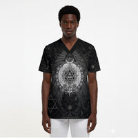 Ordo Templi Orientis Occult Symbolism Scrub Top Esoteric Alchemy Sacred Geometry Black
