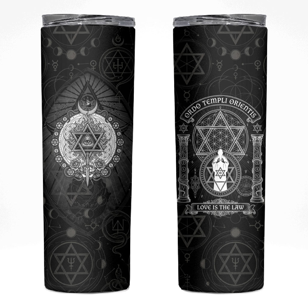 Ordo Templi Orientis Occult Symbolism Skinny Tumbler Esoteric Alchemy Sacred Geometry Black