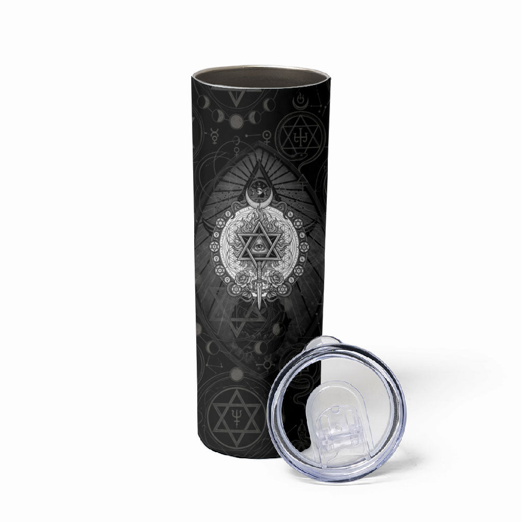 Ordo Templi Orientis Occult Symbolism Skinny Tumbler Esoteric Alchemy Sacred Geometry Black