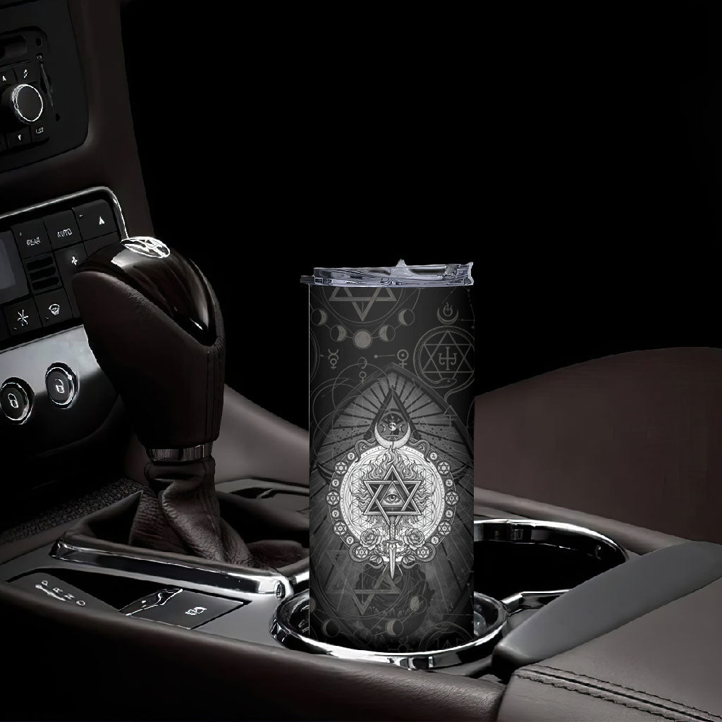 Ordo Templi Orientis Occult Symbolism Skinny Tumbler Esoteric Alchemy Sacred Geometry Black