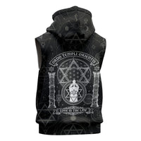 Ordo Templi Orientis Occult Symbolism Sleeveless Zip Hoodie Esoteric Alchemy Sacred Geometry Black