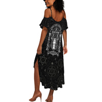 Ordo Templi Orientis Occult Symbolism Summer Maxi Dress Esoteric Alchemy Sacred Geometry Black