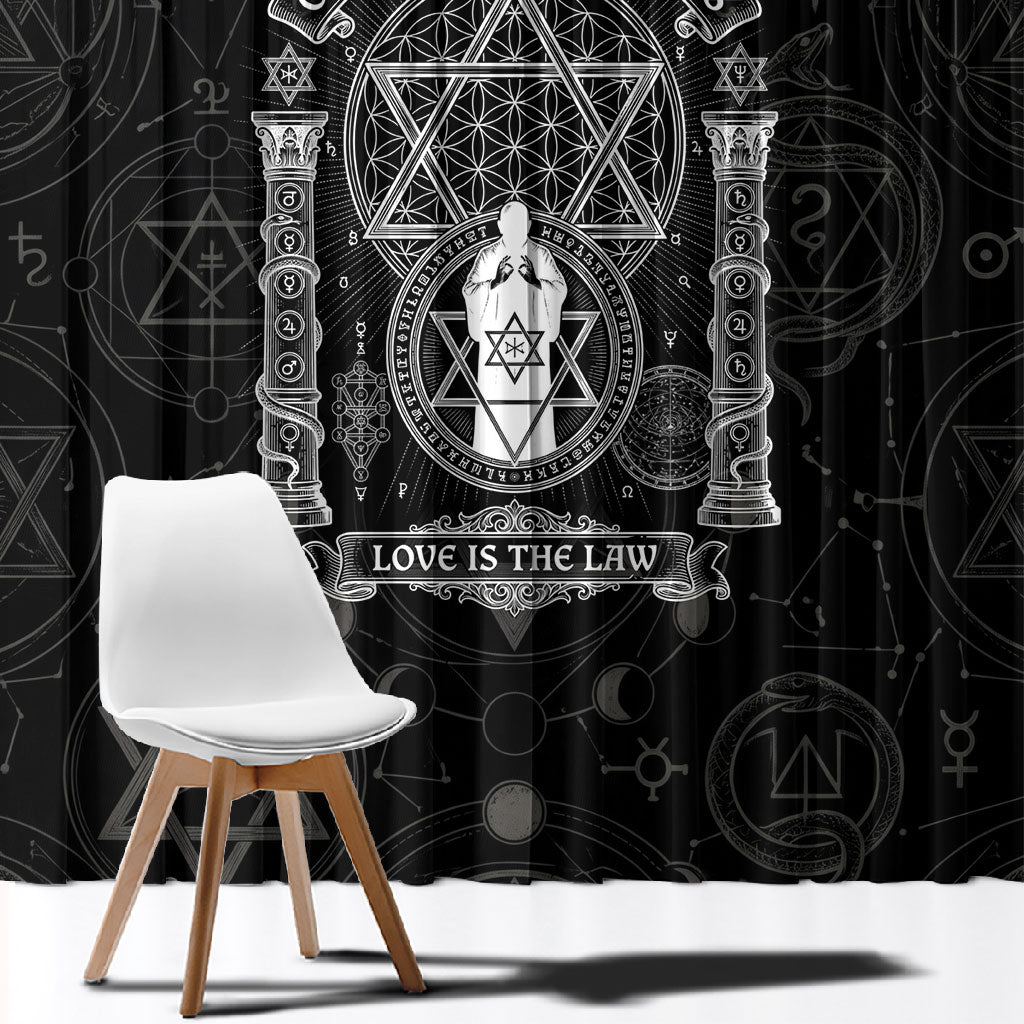 Ordo Templi Orientis Occult Symbolism Window Curtain Esoteric Alchemy Sacred Geometry Black