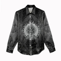 Ordo Templi Orientis Occult Symbolism Women Casual Shirt Esoteric Alchemy Sacred Geometry Black