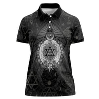 Ordo Templi Orientis Occult Symbolism Women Polo Shirt Esoteric Alchemy Sacred Geometry Black
