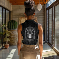 Ordo Templi Orientis Occult Symbolism Women Sleeveless Polo Shirt Esoteric Alchemy Sacred Geometry Black