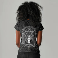 Ordo Templi Orientis Occult Symbolism Women V-Neck T-Shirt Esoteric Alchemy Sacred Geometry Black