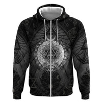 Ordo Templi Orientis Occult Symbolism Zip Hoodie Esoteric Alchemy Sacred Geometry Black