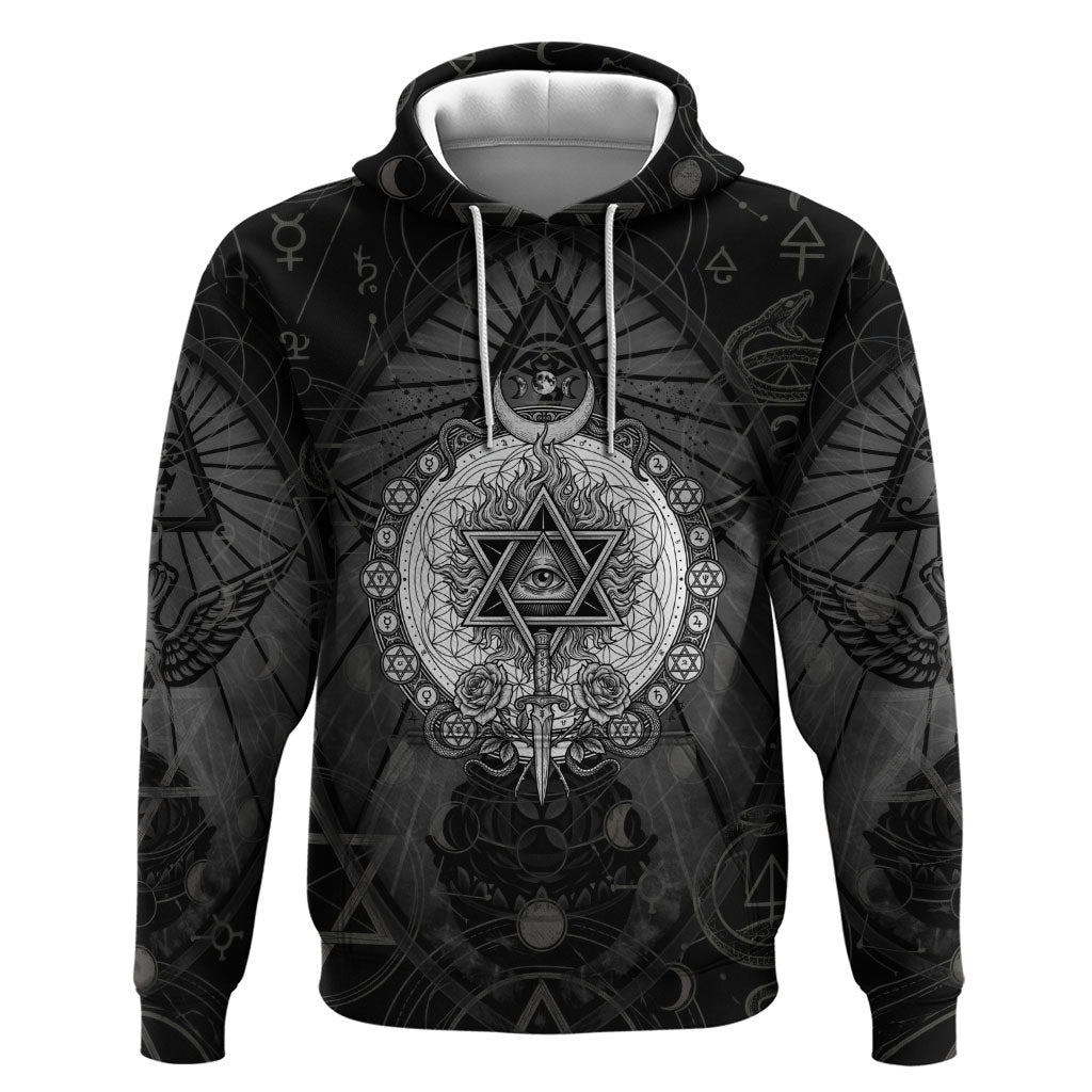 Ordo Templi Orientis Occult Symbolism Zip Hoodie Esoteric Alchemy Sacred Geometry Black