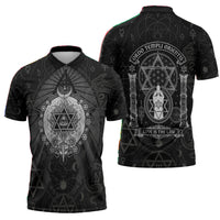 Ordo Templi Orientis Occult Symbolism Zipper Polo Shirt Esoteric Alchemy Sacred Geometry Black
