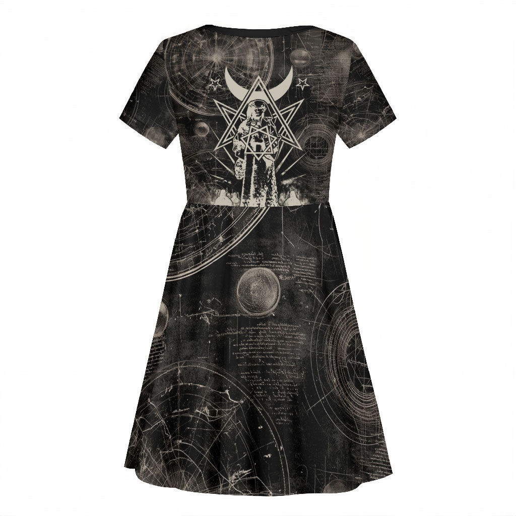Ordo Templi Orientis Thelema Kid Short Sleeve Dress Do What Thou Wilt Mystic Serpent