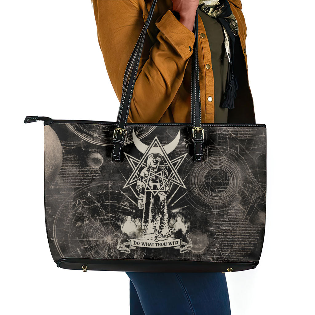 Ordo Templi Orientis Thelema Leather Tote Bag Do What Thou Wilt Mystic Serpent