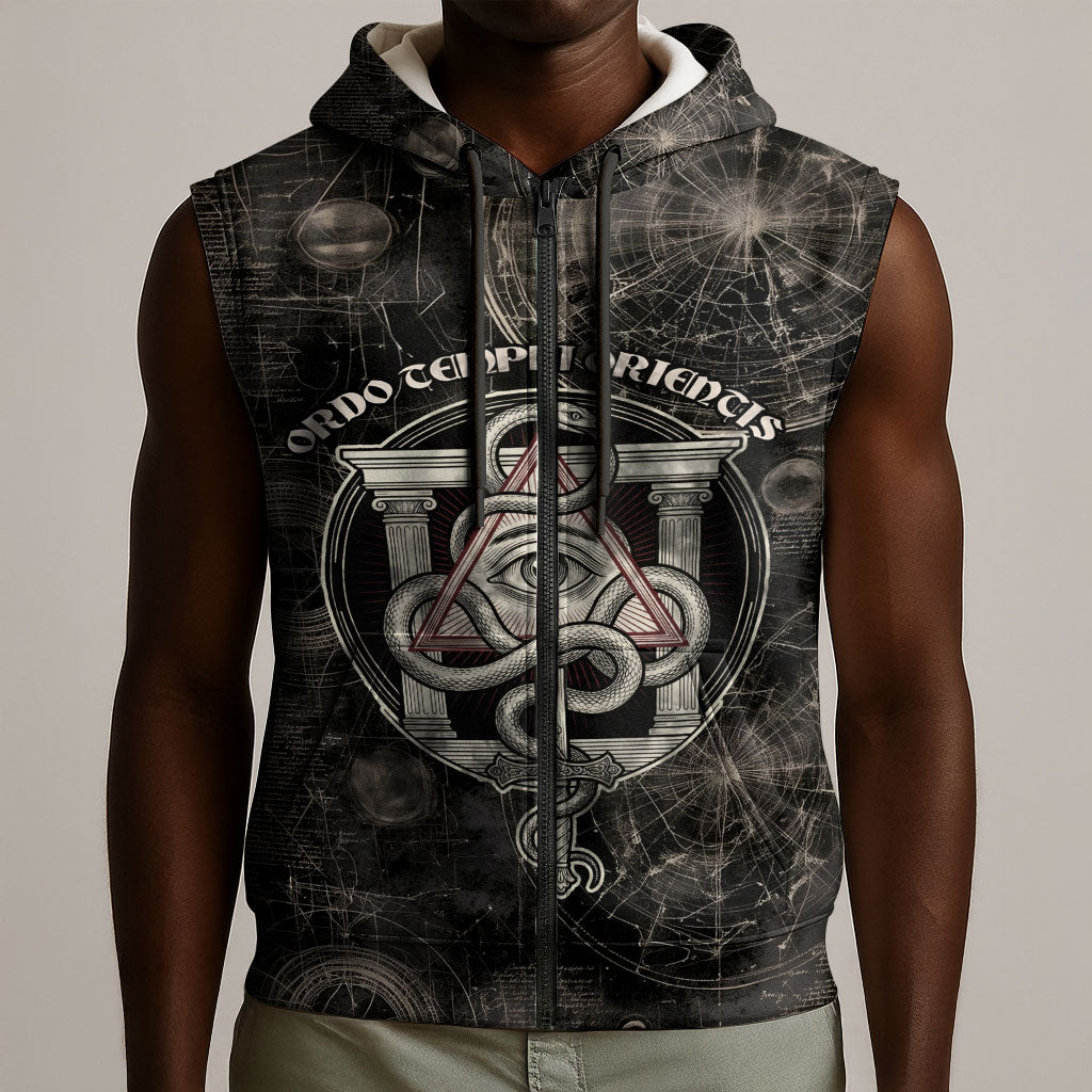 Ordo Templi Orientis Thelema Sleeveless Zip Hoodie Do What Thou Wilt Mystic Serpent