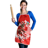 Personalized Switzerland Football Alpine Goat Apron Swiss Flag Snow Mountain - Soccer Mascot