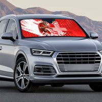 Personalized Switzerland Football Alpine Goat Auto Sun Shade Swiss Flag Snow Mountain - Soccer Mascot