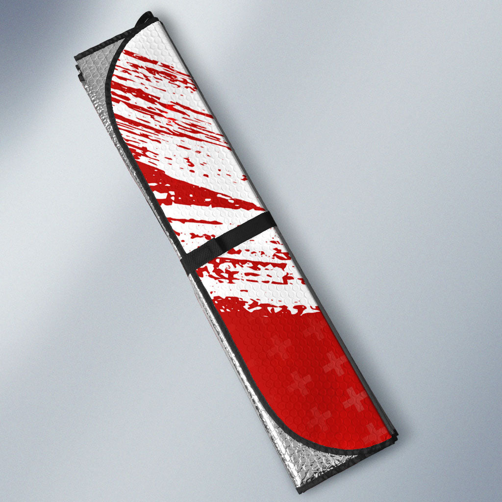 Personalized Switzerland Football Alpine Goat Auto Sun Shade Swiss Flag Snow Mountain - Soccer Mascot