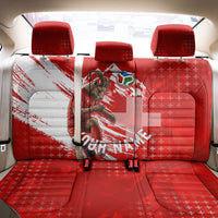 Personalized Switzerland Football Alpine Goat Back Car Seat Cover Swiss Flag Snow Mountain - Soccer Mascot