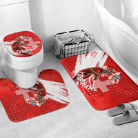 Personalized Switzerland Football Alpine Goat Bathroom Set Swiss Flag Snow Mountain - Soccer Mascot