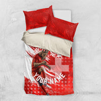 Personalized Switzerland Football Alpine Goat Bedding Set Swiss Flag Snow Mountain - Soccer Mascot