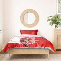Personalized Switzerland Football Alpine Goat Bedding Set Swiss Flag Snow Mountain - Soccer Mascot