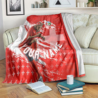 Personalized Switzerland Football Alpine Goat Blanket Swiss Flag Snow Mountain - Soccer Mascot