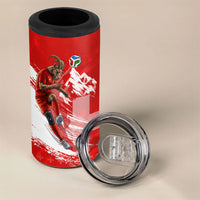 Personalized Switzerland Football Alpine Goat 4 in 1 Can Cooler Tumbler Swiss Flag Snow Mountain - Soccer Mascot