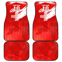 Personalized Switzerland Football Alpine Goat Car Mats Swiss Flag Snow Mountain - Soccer Mascot
