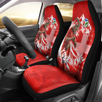 Personalized Switzerland Football Alpine Goat Car Seat Cover Swiss Flag Snow Mountain - Soccer Mascot