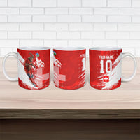 Personalized Switzerland Football Alpine Goat Ceramic Mug Swiss Flag Snow Mountain - Soccer Mascot